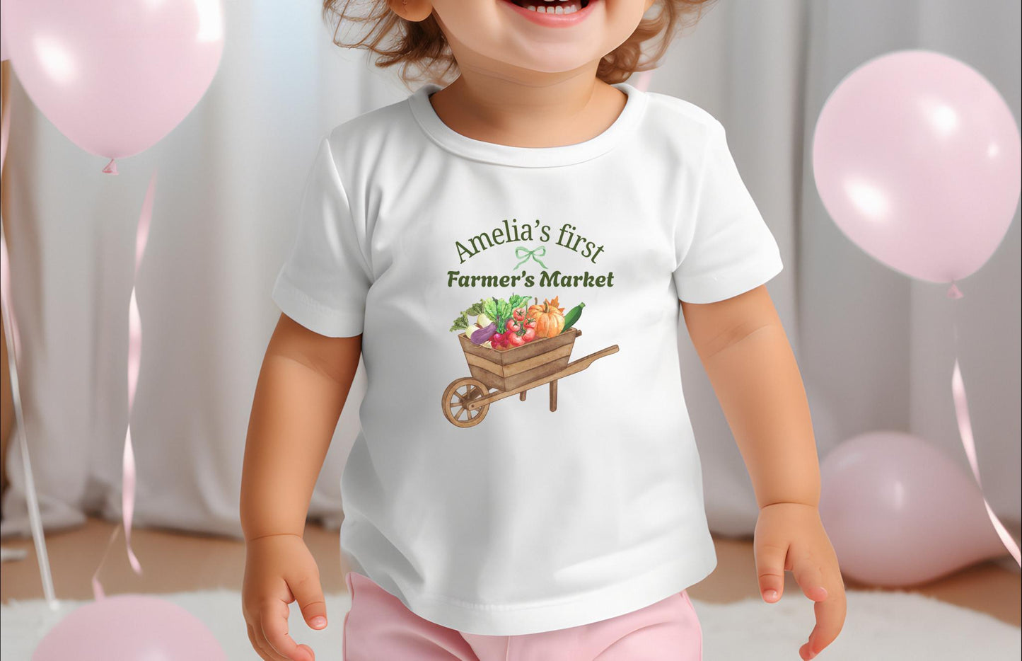 Farmer's Market Theme First Birthday Family Matching Shirts: Spring Summer Flower Vegetables Market 1st Birthday Party Outfit