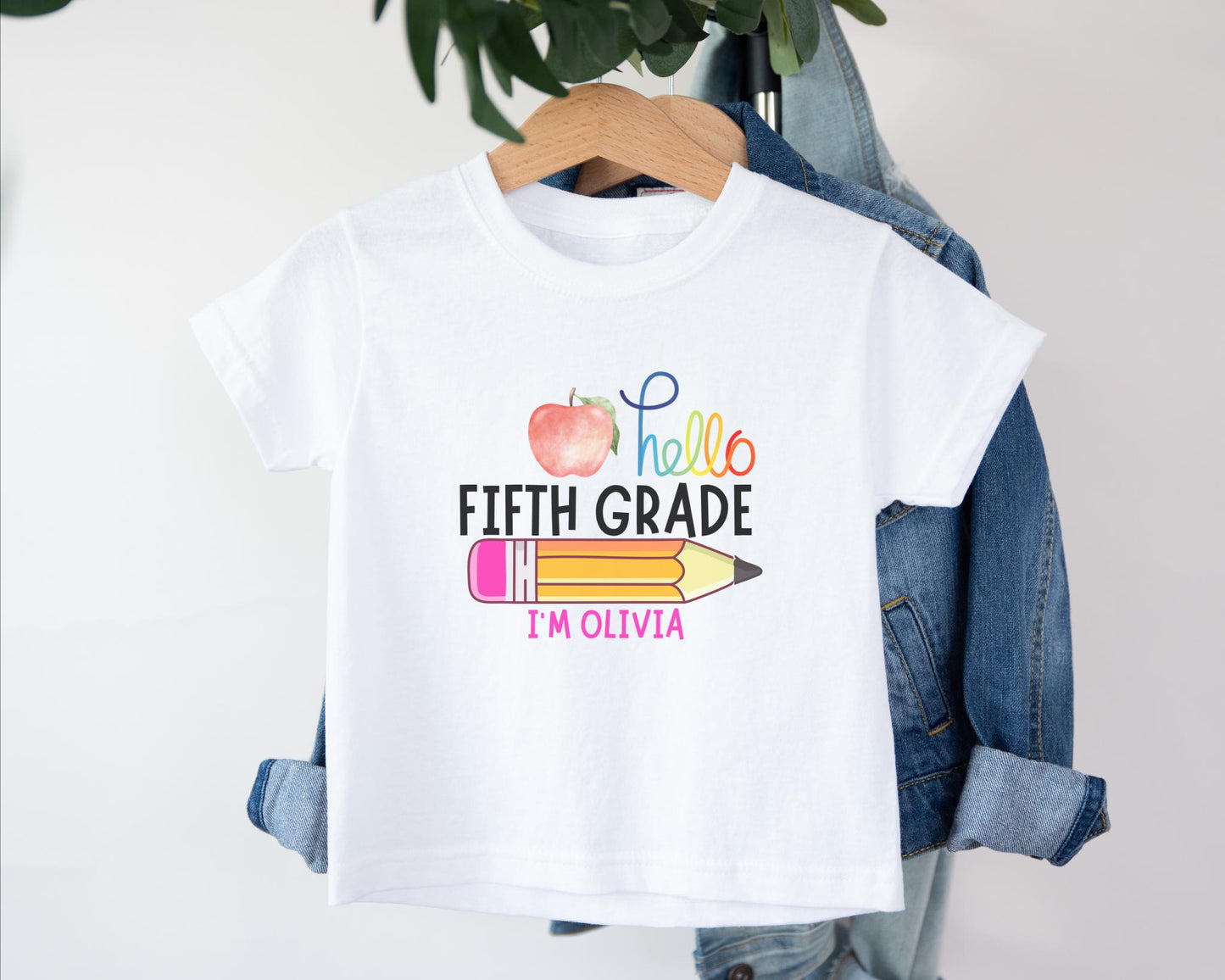 Personalized Back to School Girl's Shirt: Hello Kindergarten First Day of School Outfit