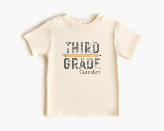 Personalized Third Grade Shirt: Custom Back to School Outfit, First Day Tee