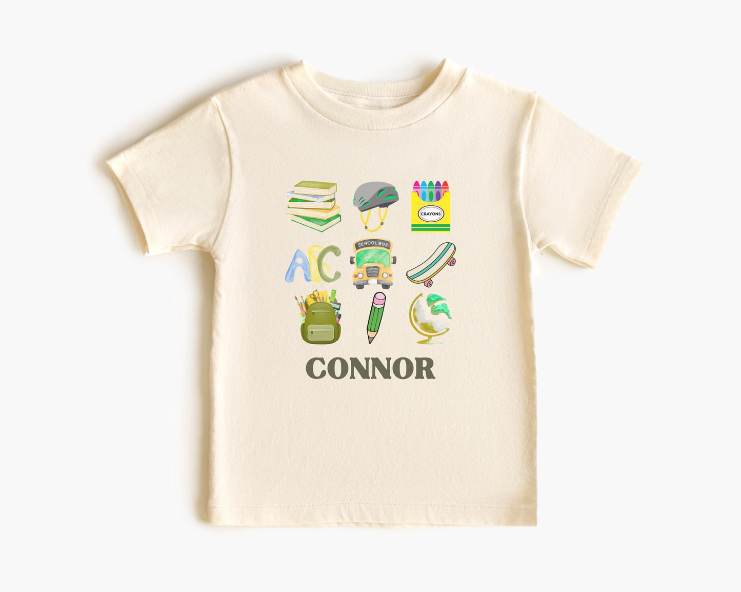 Personalized Retro Boys Shirt: Custom Name First Day School Outfit