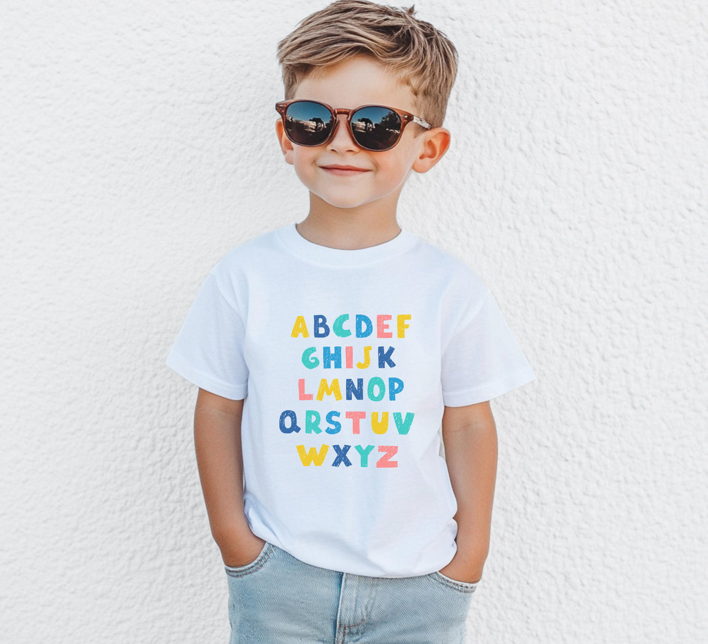Alphabet Letters Shirt: Back to School Outfit for Kids