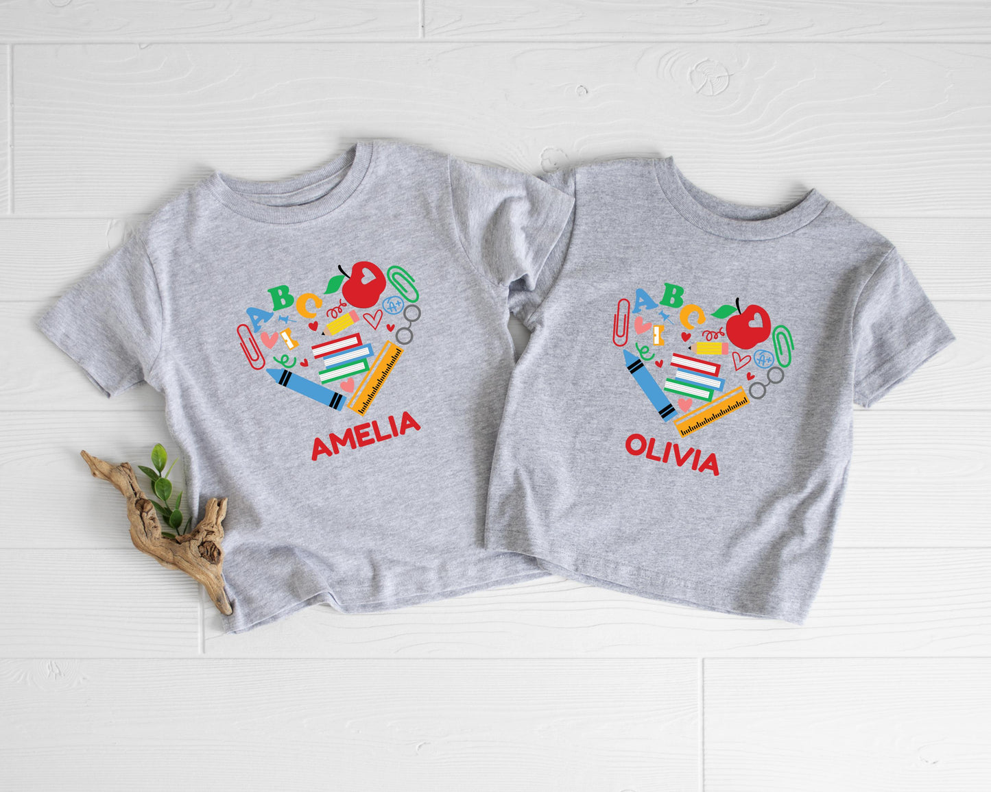 Personalized Back to School Shirt: Customized School Supplies Girl Name T-Shirt