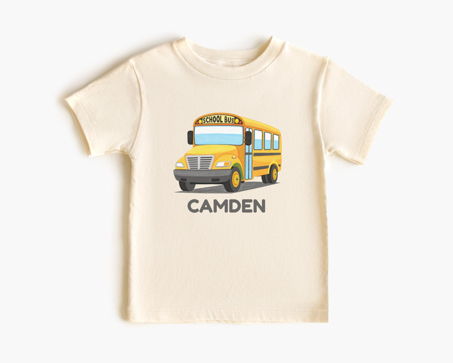 Personalized Yellow School Bus Shirt: Custom Back to School Kids Outfit