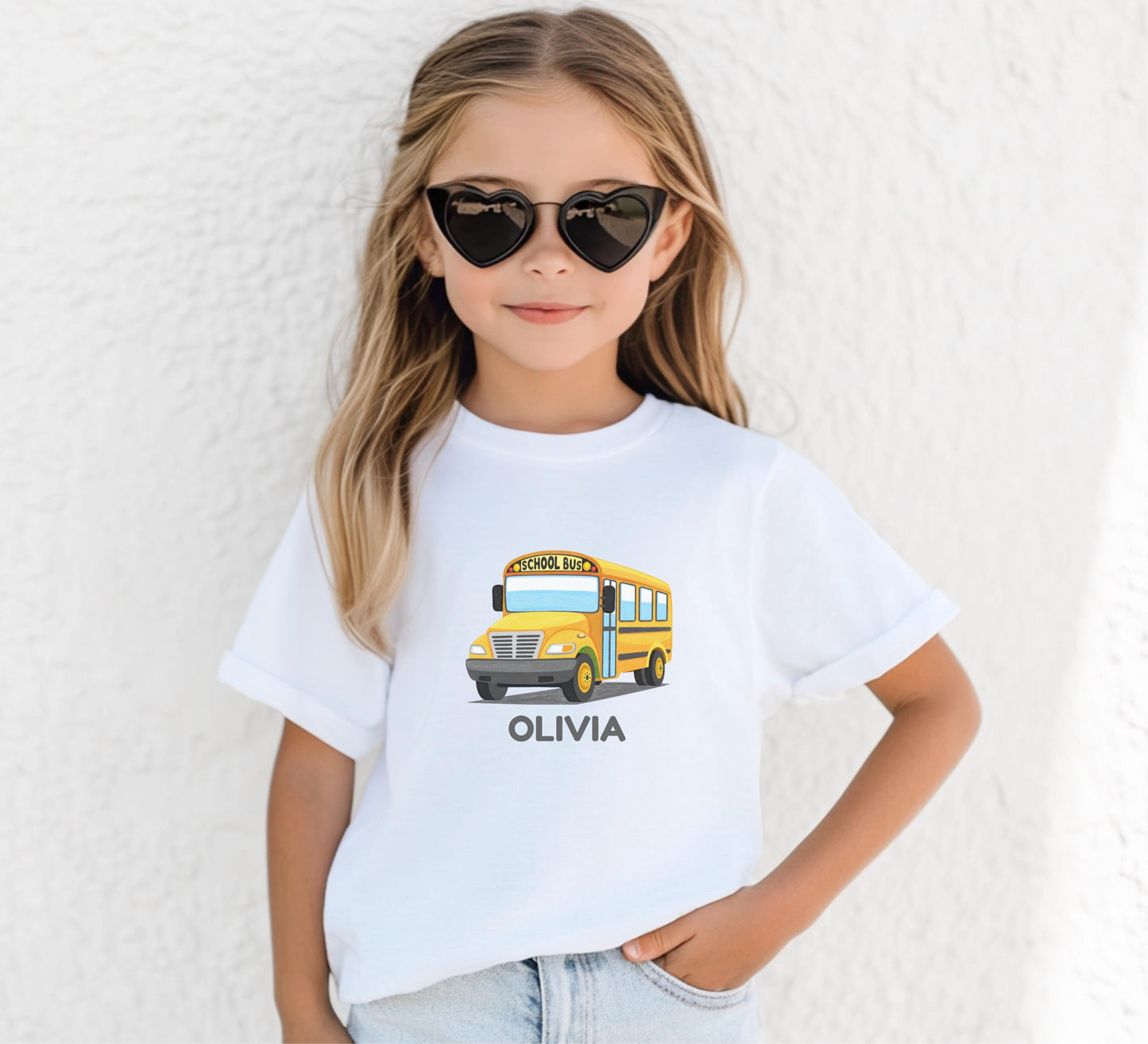 Personalized Yellow School Bus Shirt: Custom Back to School Kids Outfit