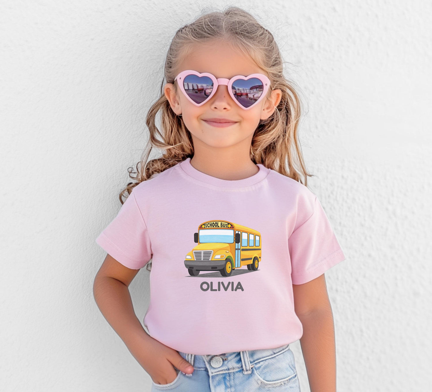 Personalized Yellow School Bus Shirt: Custom Back to School Kids Outfit