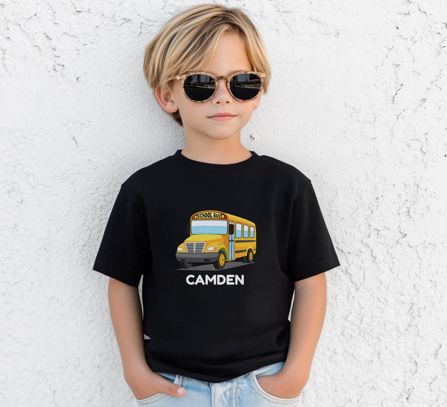 Personalized Yellow School Bus Shirt: Custom Back to School Kids Outfit