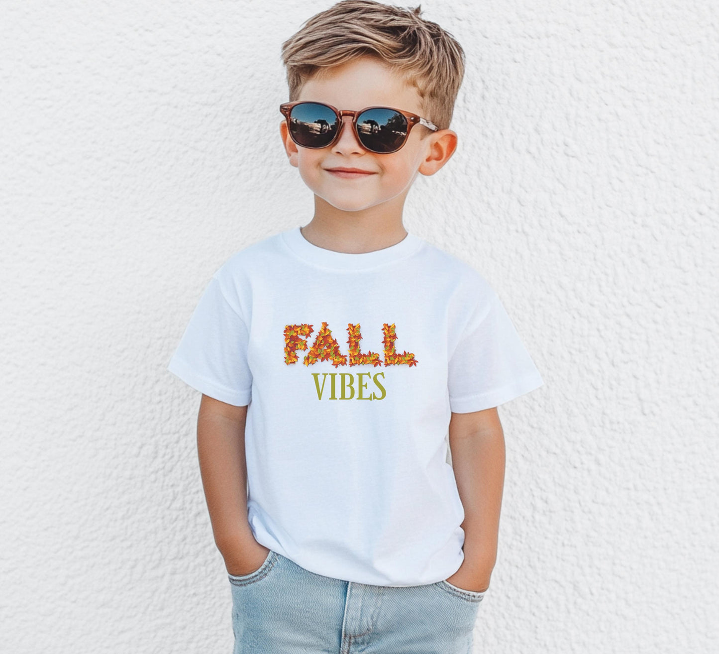 Fall Themed Kids Shirt: Autumn Harvest Cozy Fall Vibes Boys Girls Fall Outfit