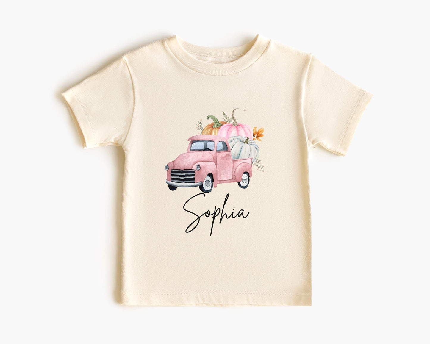 Personalized Fall Pumpkin Pink Truck Shirt: Custom Pumpkin Patch Outfit for Girls