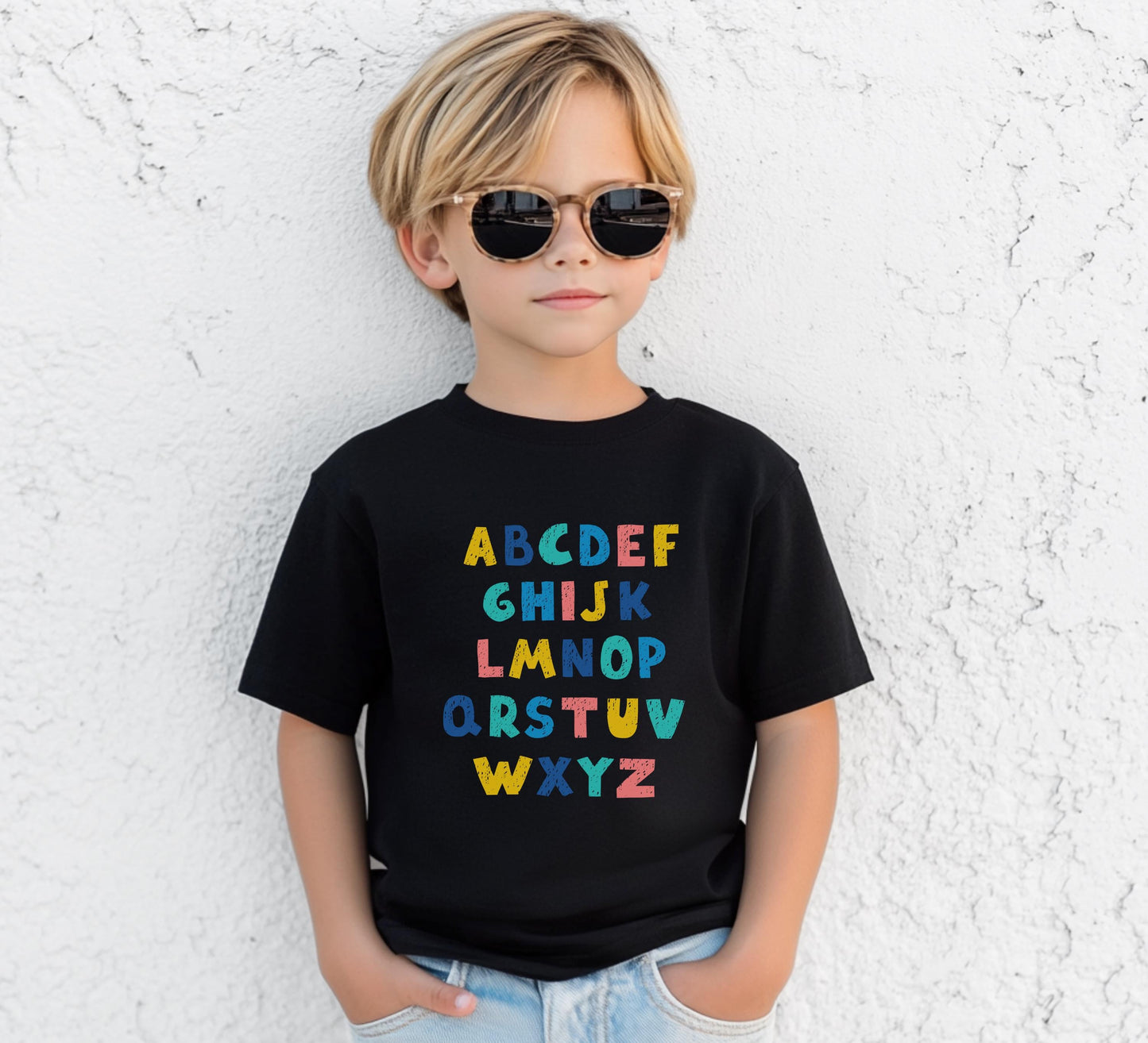 Alphabet Letters Shirt: Back to School Outfit for Kids