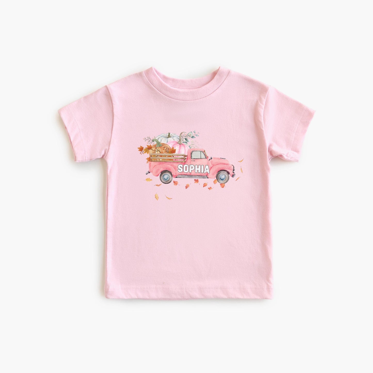 Personalized Fall Pink Truck Shirt: Custom Pumpkin Patch Outfit for Girls