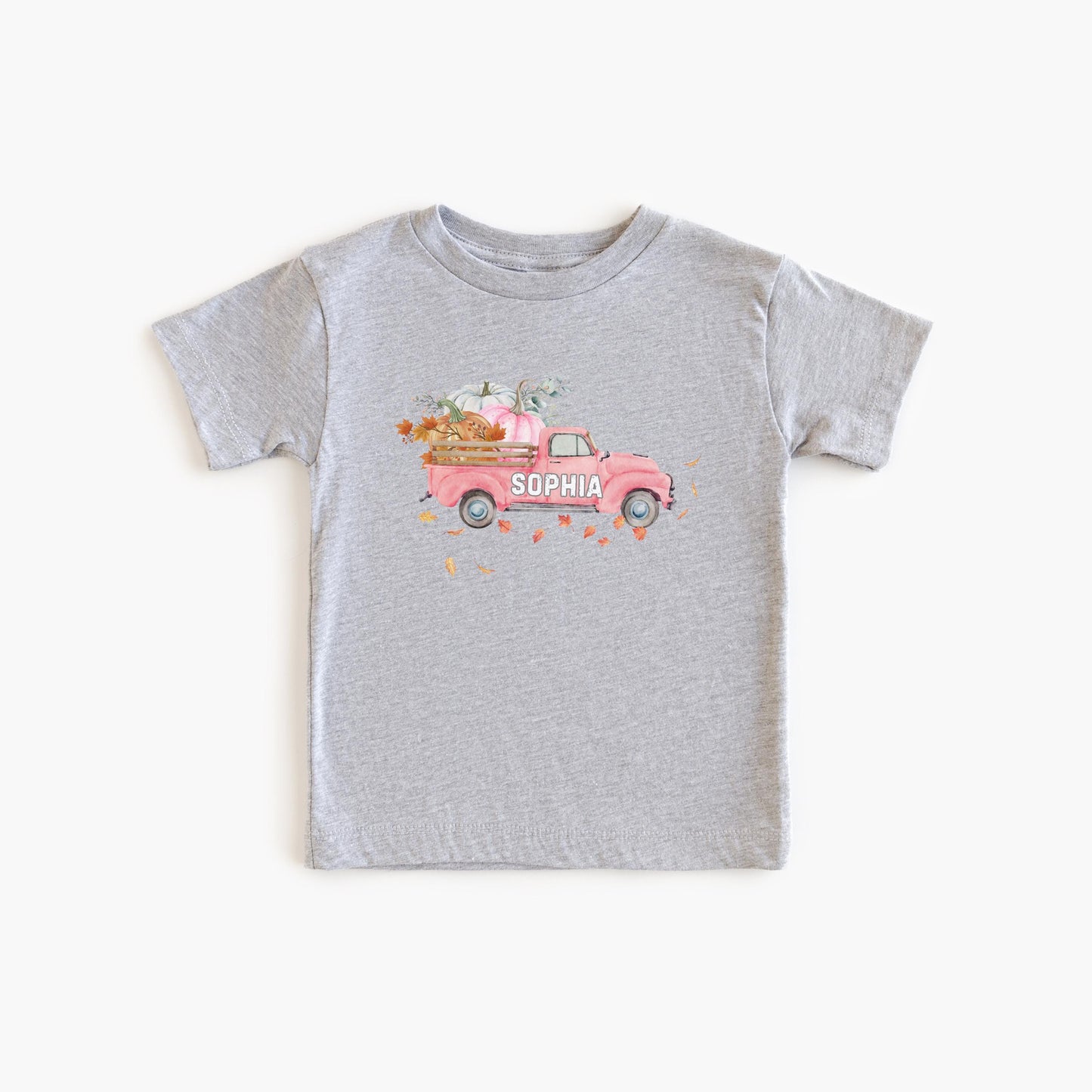 Personalized Fall Pink Truck Shirt: Custom Pumpkin Patch Outfit for Girls