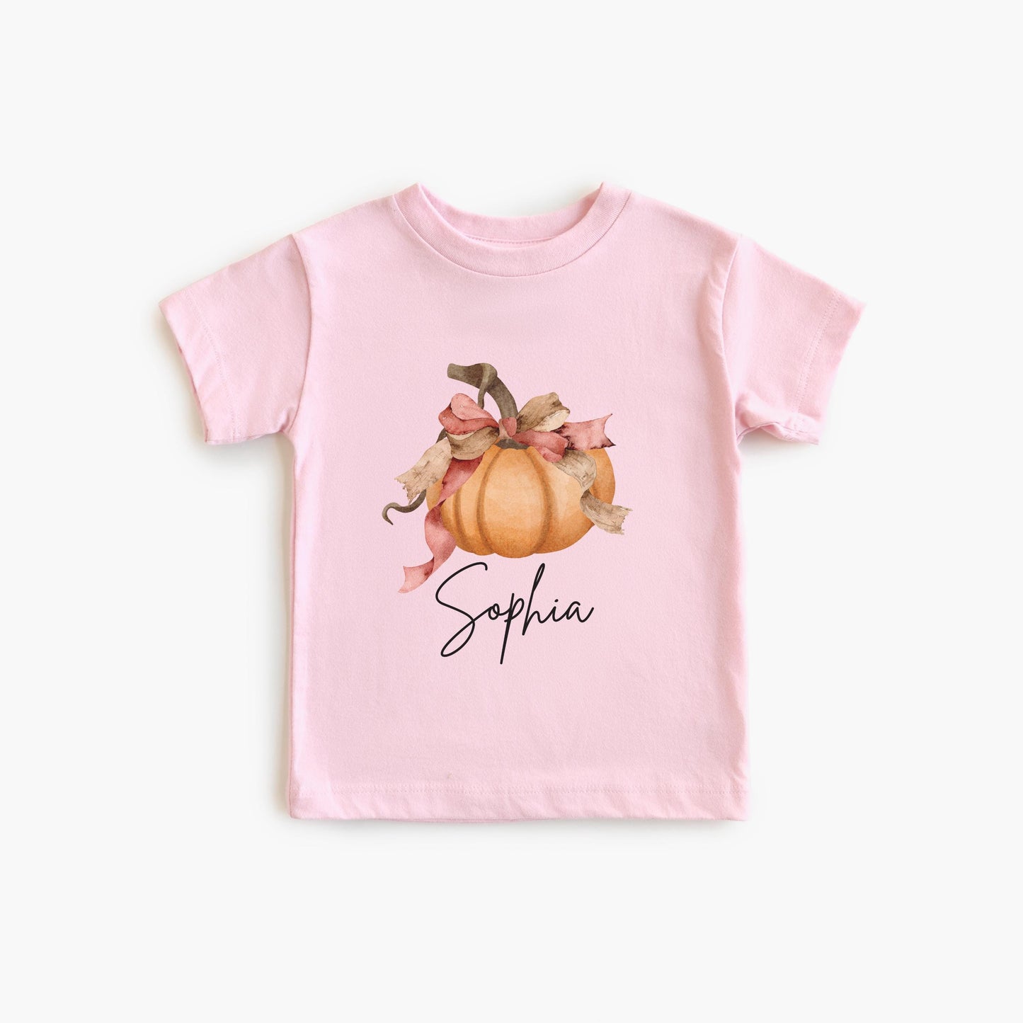Personalized Girls Pumpkin Shirt: Custom Rustic Coquette Bow Fall Themed Outfit