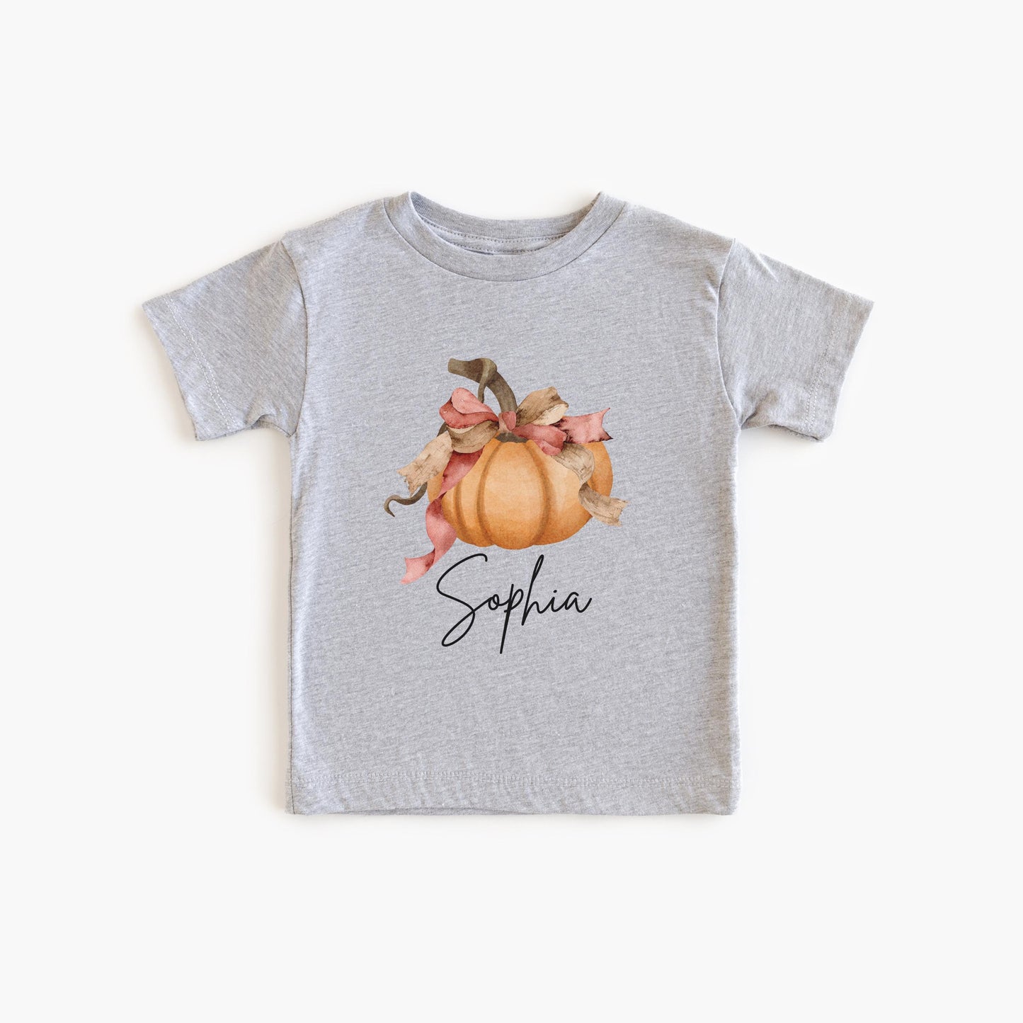 Personalized Girls Pumpkin Shirt: Custom Rustic Coquette Bow Fall Themed Outfit