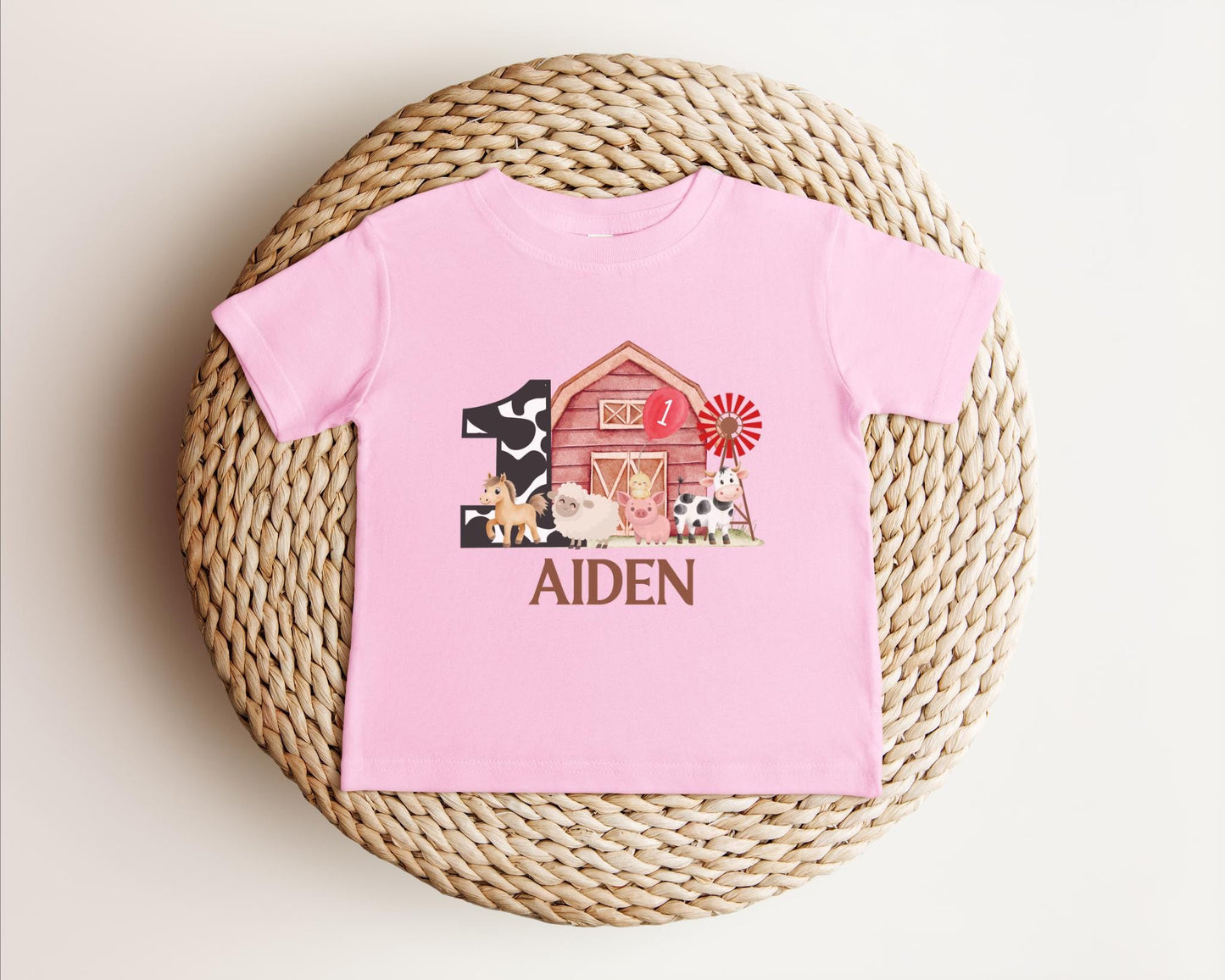 Personalized Farm Birthday Shirt: Farmhouse Barnyard Animals Birthday Party Outfit