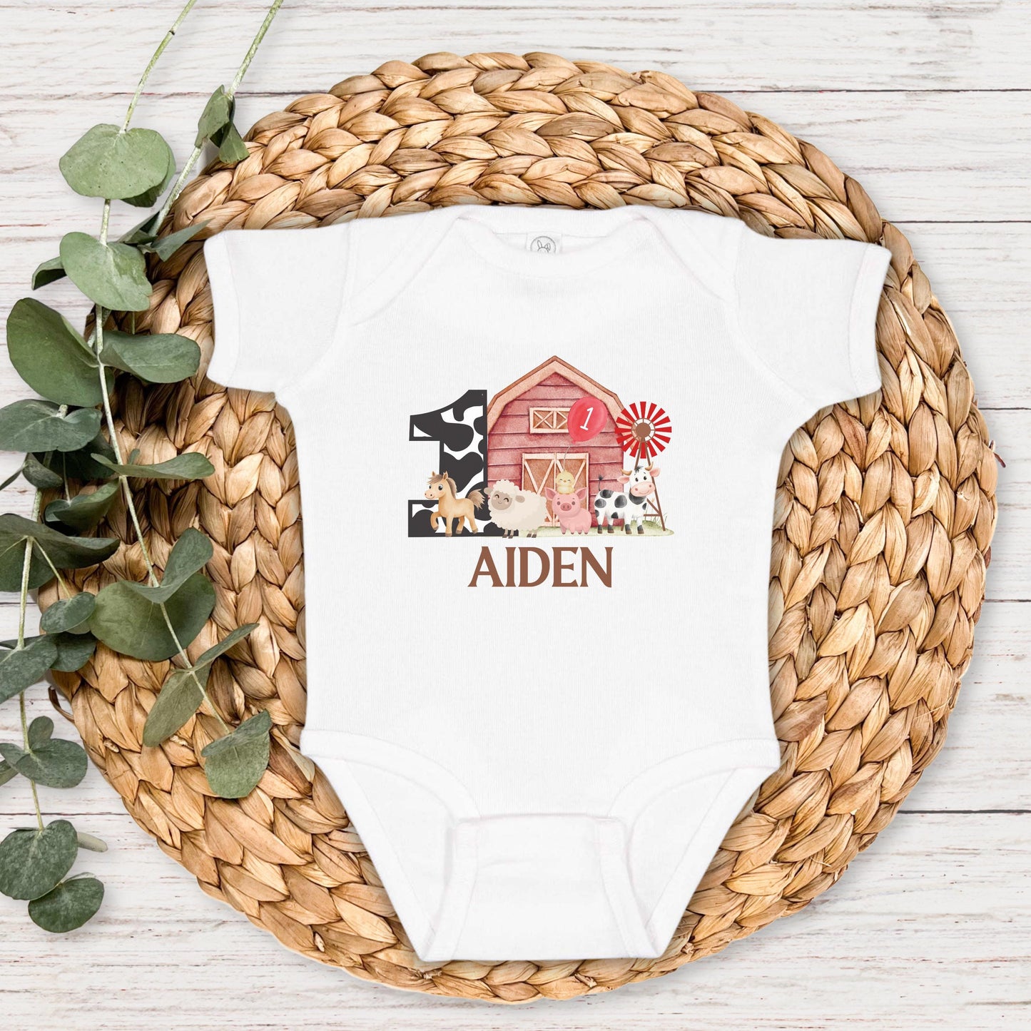 Personalized Farm Birthday Shirt: Farmhouse Barnyard Animals Birthday Party Outfit