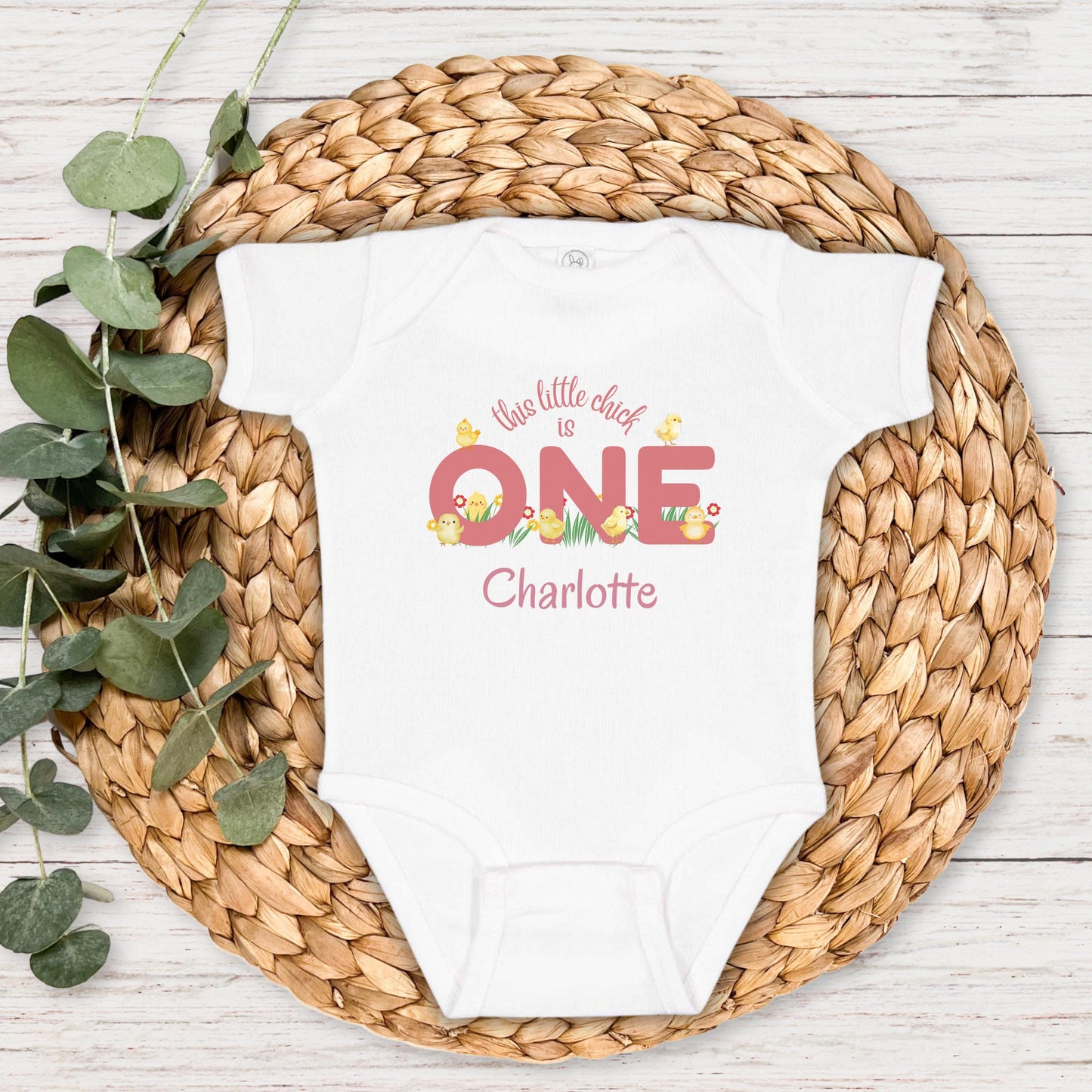 Personalized Chick First Birthday Shirt: Farm 1st Birthday Chicken Themed Party Outfit