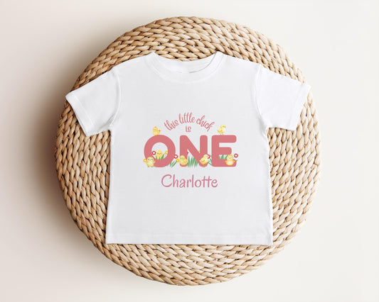 Personalized Chick First Birthday Shirt: Farm 1st Birthday Chicken Themed Party Outfit