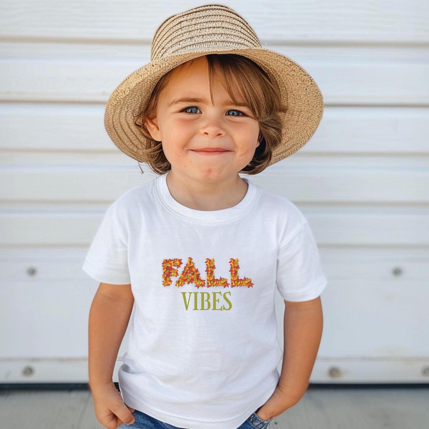 Fall Themed Kids Shirt: Autumn Harvest Cozy Fall Vibes Boys Girls Fall Outfit