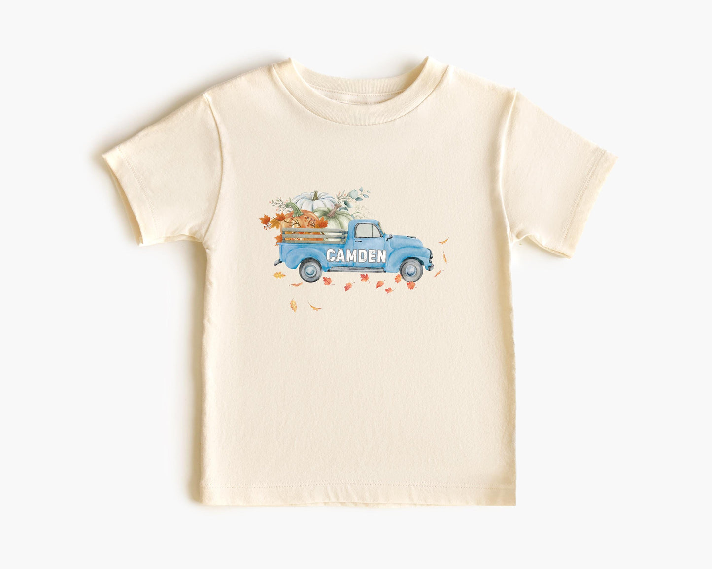Personalized Fall Pumpkin Blue Truck Shirt: Custom Pumpkin Patch Outfit