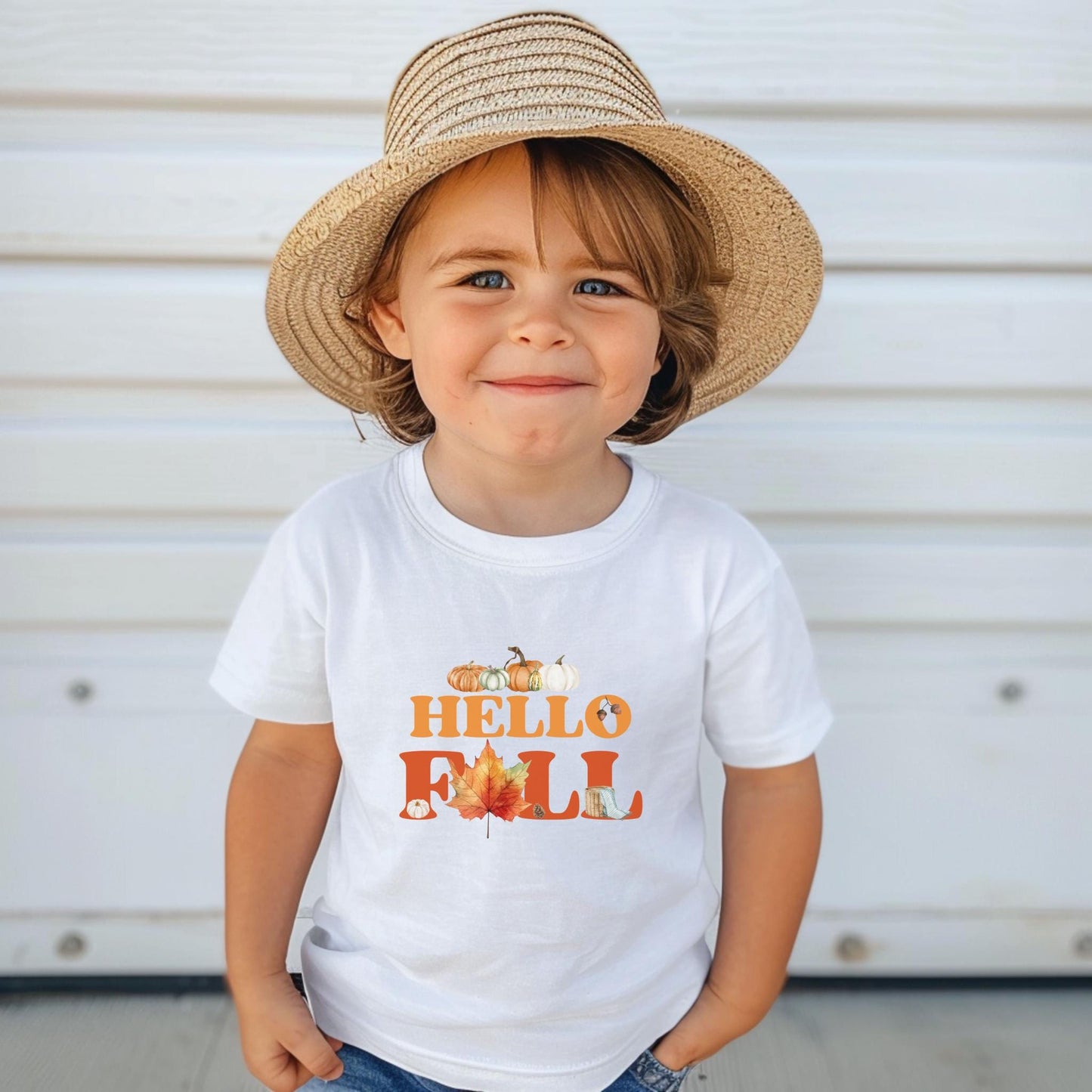 Fall Themed Kids Shirt: Autumn Harvest Fall Leaves Tee