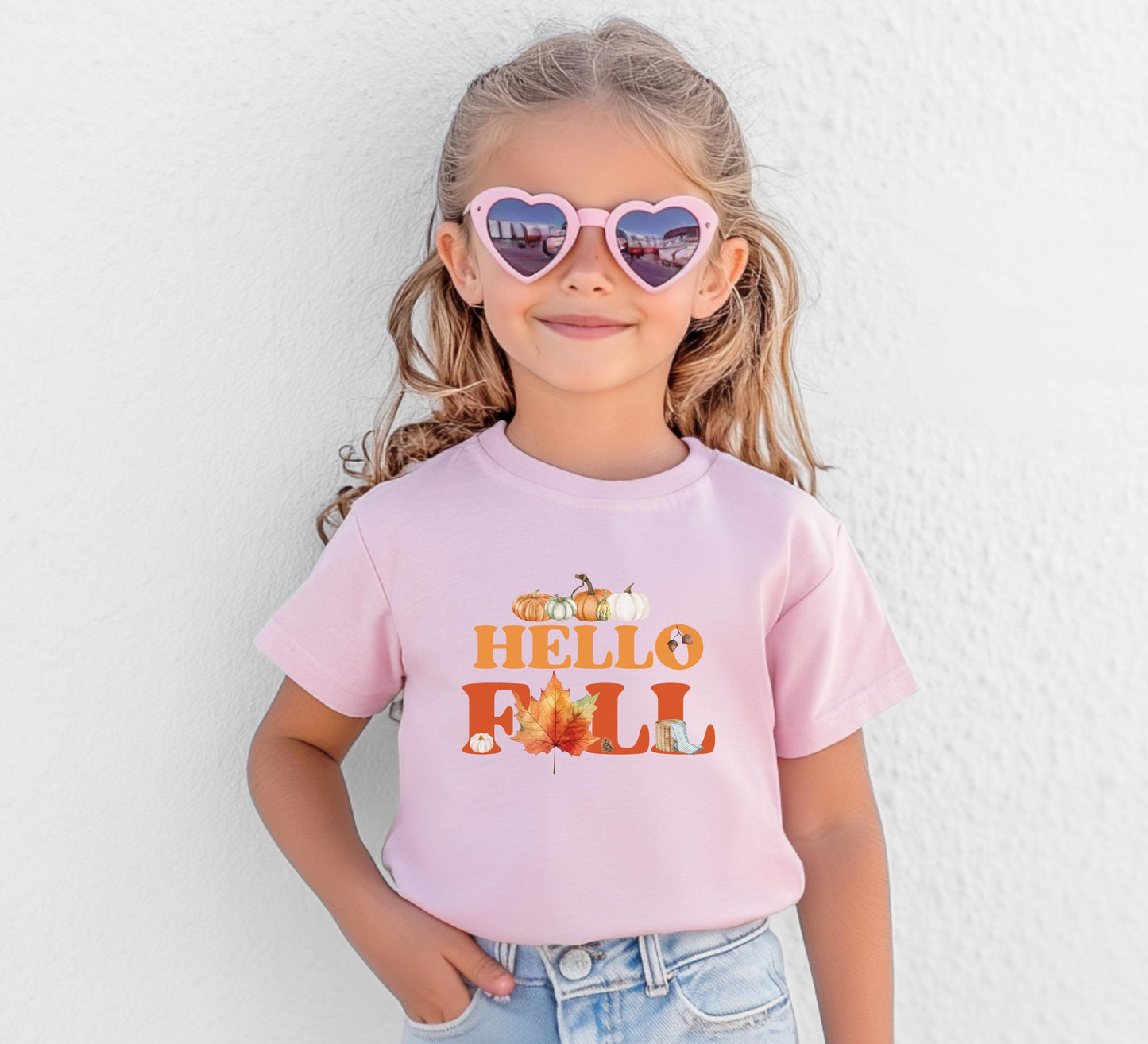 Fall Themed Kids Shirt: Autumn Harvest Fall Leaves Tee