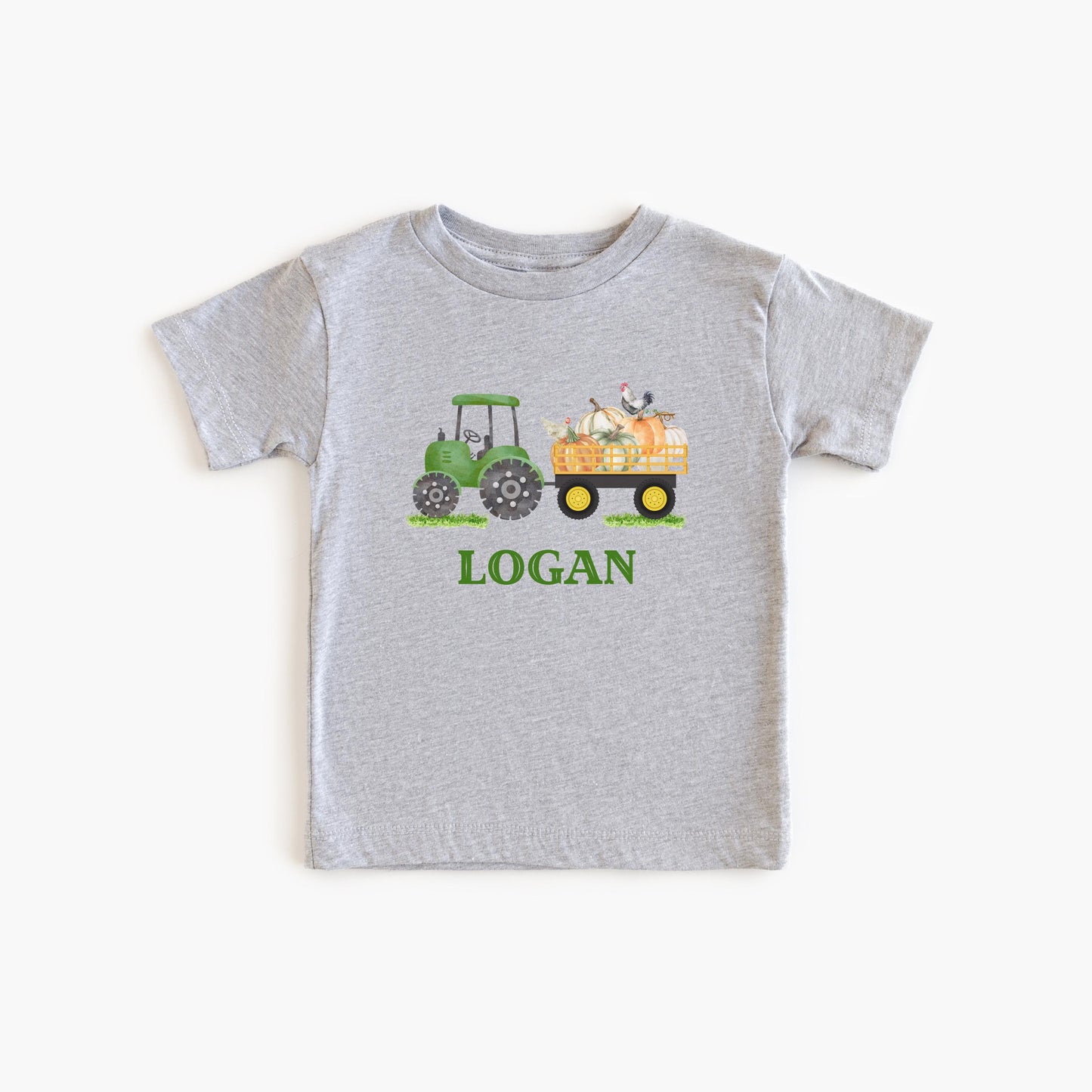 Personalized Pumpkin Tractor Kids Shirt: Custom Fall Pumpkin Patch Tee
