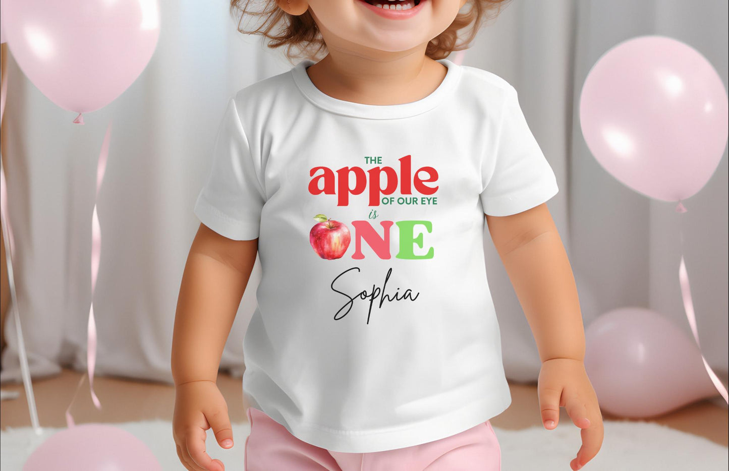 Personalized Apple Themed First Birthday Shirt: Custom Fall 1st Birthday Party Outfit