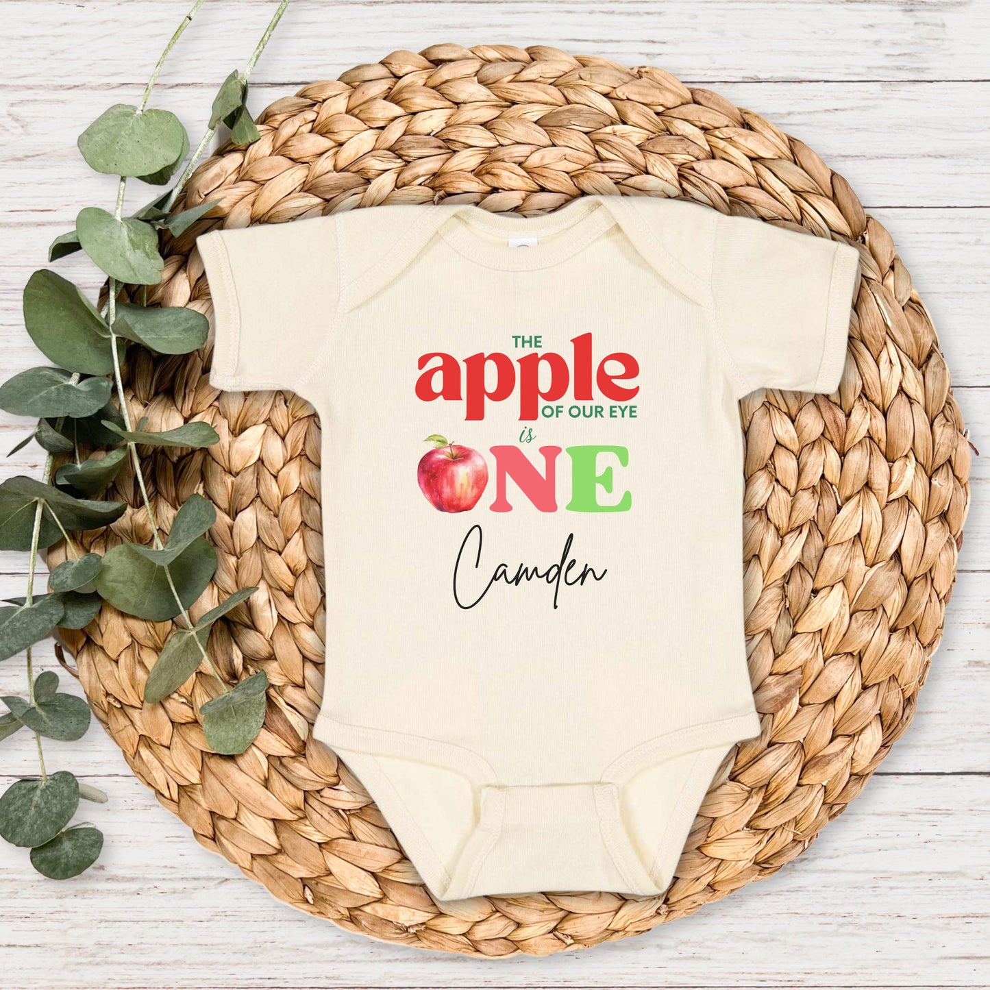 Personalized Apple Themed First Birthday Shirt: Custom Fall 1st Birthday Party Outfit