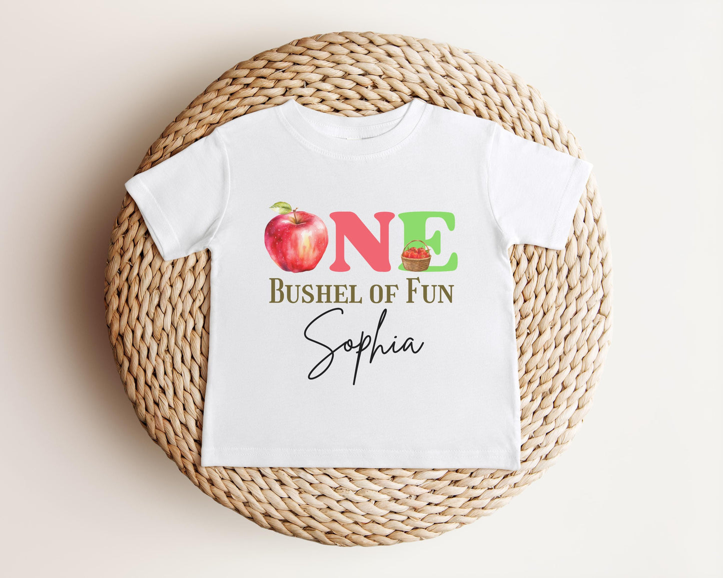 Personalized Apple Themed First Birthday Shirt: Custom One Bushel Of Fun 1st Fall Birthday Party Outfit