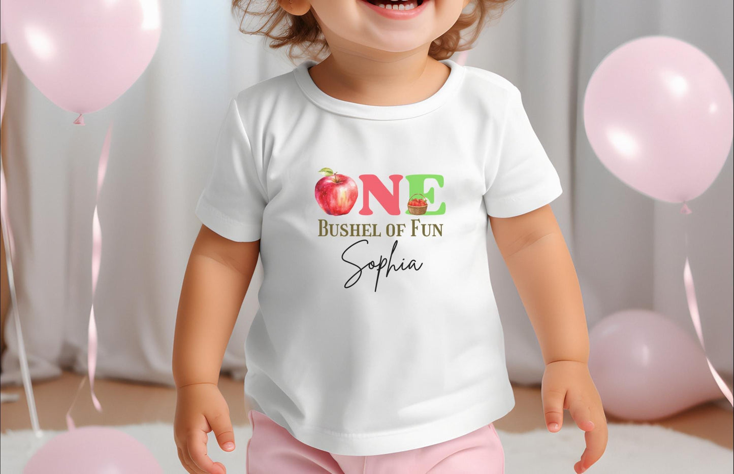 Personalized Apple Themed First Birthday Shirt: Custom One Bushel Of Fun 1st Fall Birthday Party Outfit