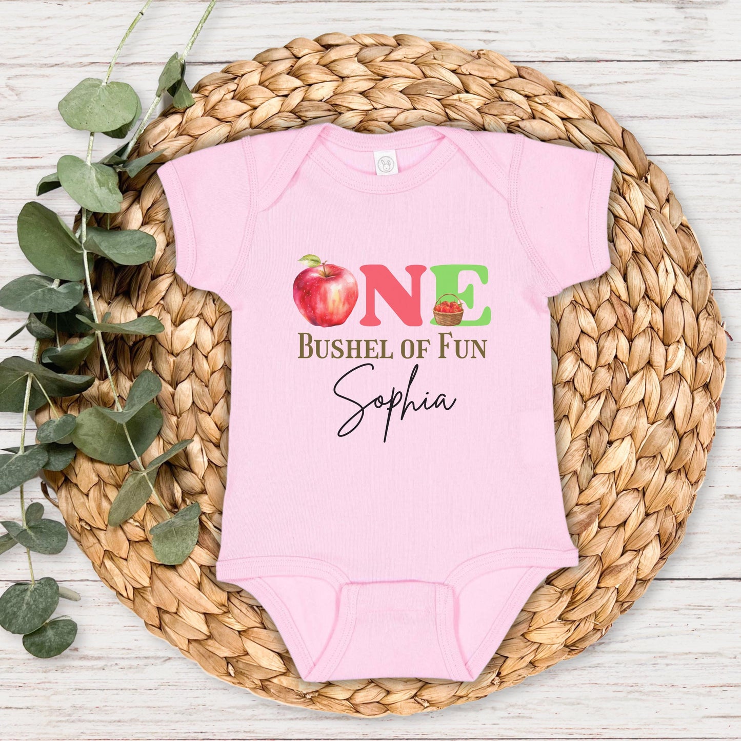 Personalized Apple Themed First Birthday Shirt: Custom One Bushel Of Fun 1st Fall Birthday Party Outfit