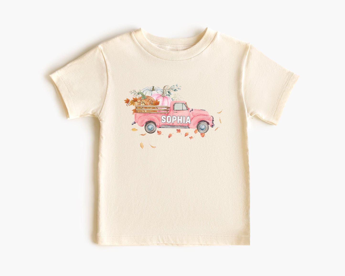 Personalized Fall Pink Truck Shirt: Custom Pumpkin Patch Outfit for Girls
