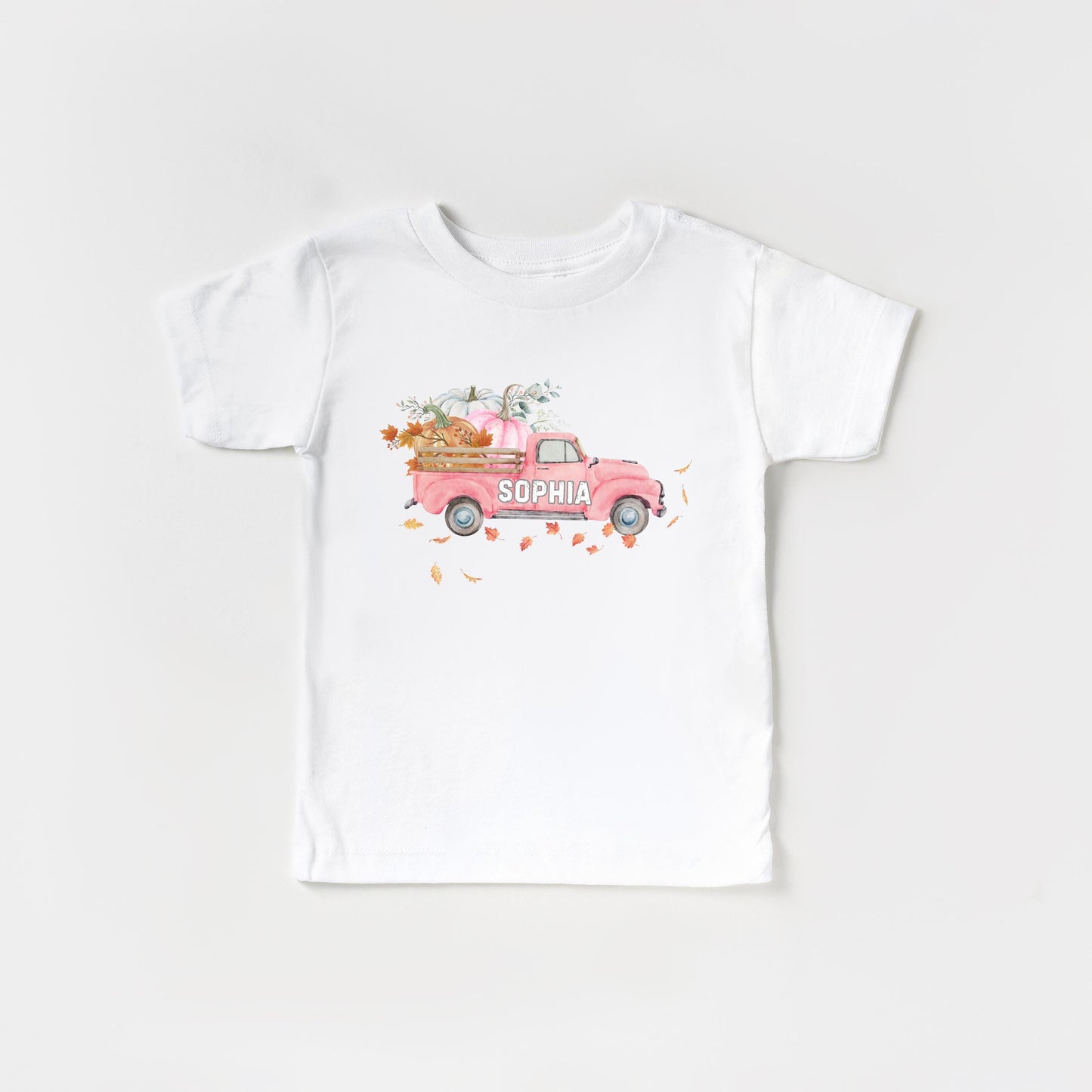 Personalized Fall Pink Truck Shirt: Custom Pumpkin Patch Outfit for Girls