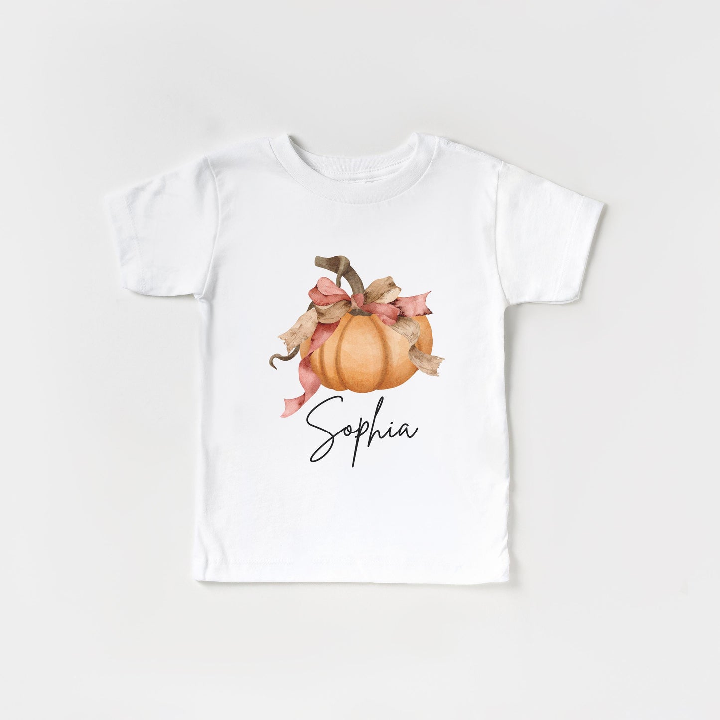 Personalized Girls Pumpkin Shirt: Custom Rustic Coquette Bow Fall Themed Outfit