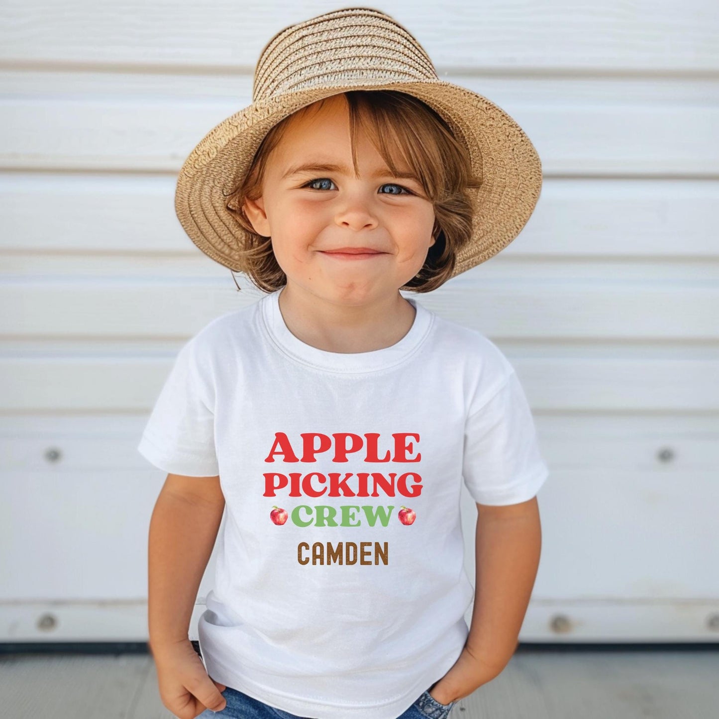 Personalized Apple Picking Crew Shirt: Custom Fall Orchard Family Tee