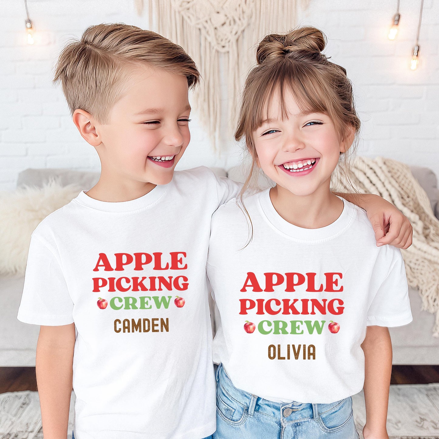 Personalized Apple Picking Crew Shirt: Custom Fall Orchard Family Tee