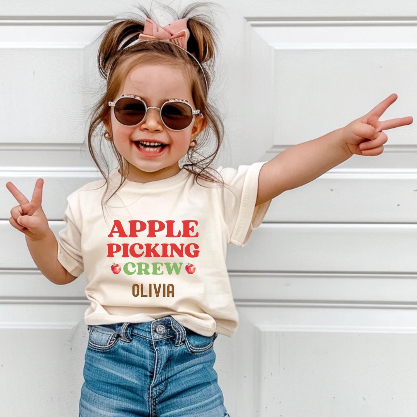 Personalized Apple Picking Crew Shirt: Custom Fall Orchard Family Tee