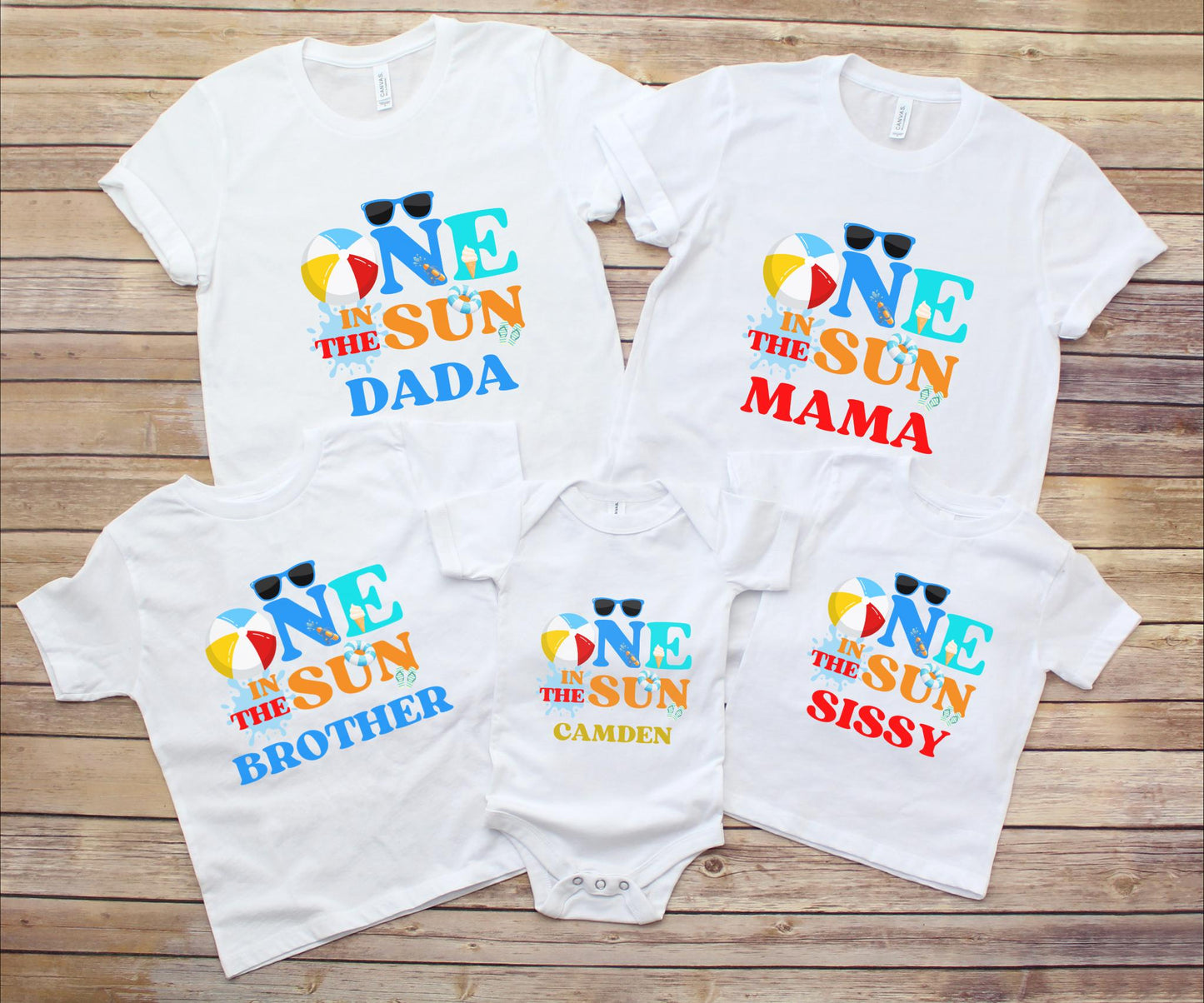 One In The Sun Pool Party Theme Matching Family Birthday Shirts | 1st Birthday Outfit for Baby Girl or Boy | Summer Swimming Pool Birthday