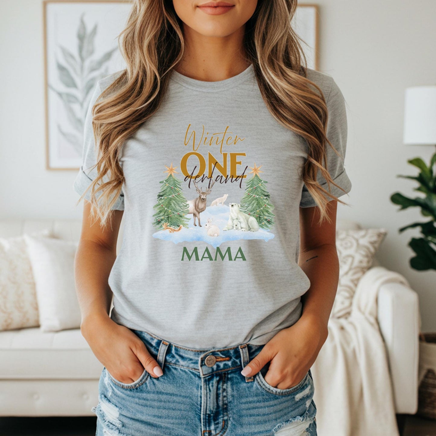 Winter Onederland Christmas Matching Family First Birthday Shirts: Wild Animals 1st Birthday Party Outfit