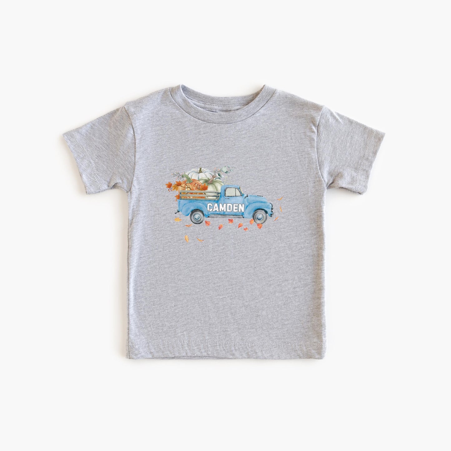 Personalized Fall Pumpkin Blue Truck Shirt: Custom Pumpkin Patch Outfit