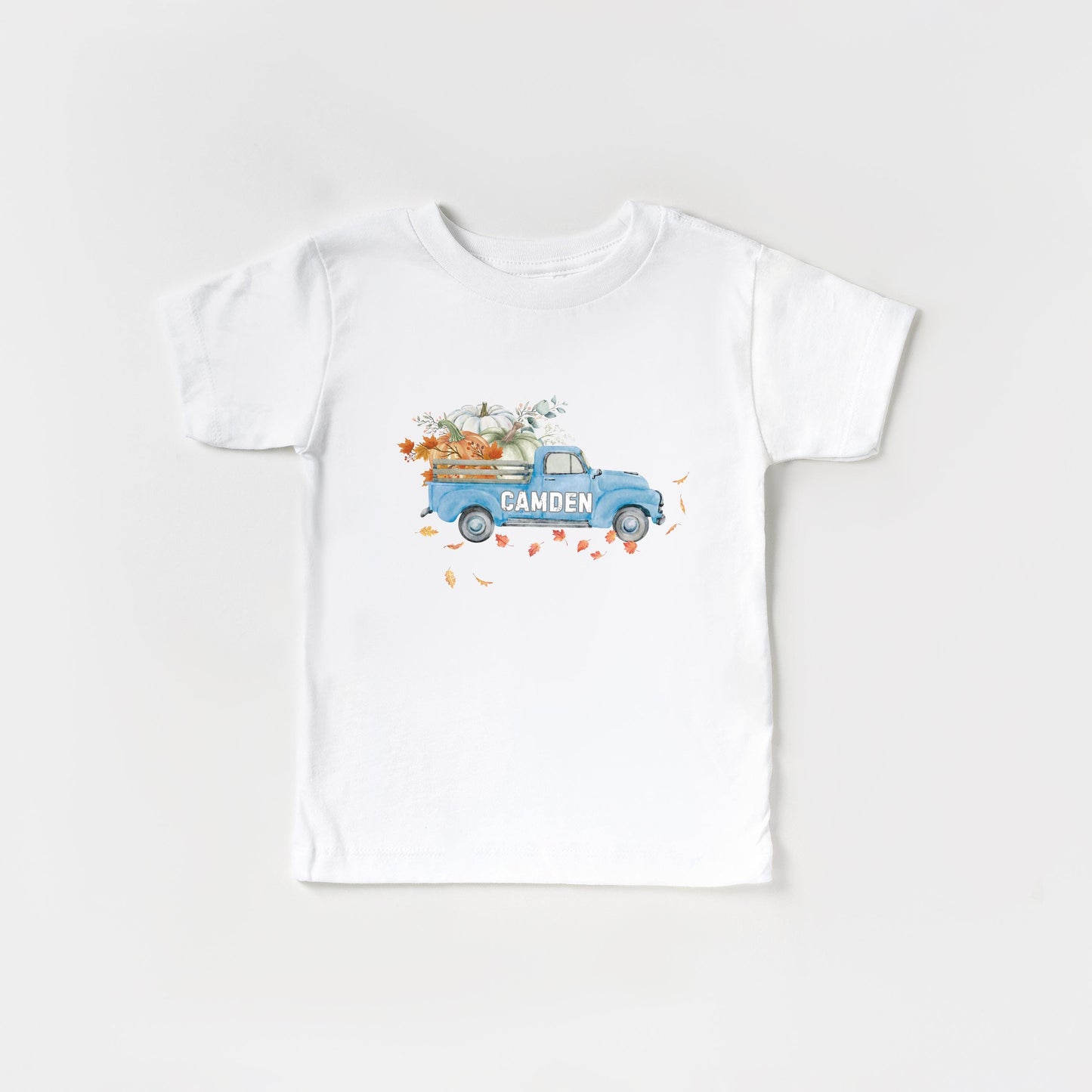 Personalized Fall Pumpkin Blue Truck Shirt: Custom Pumpkin Patch Outfit