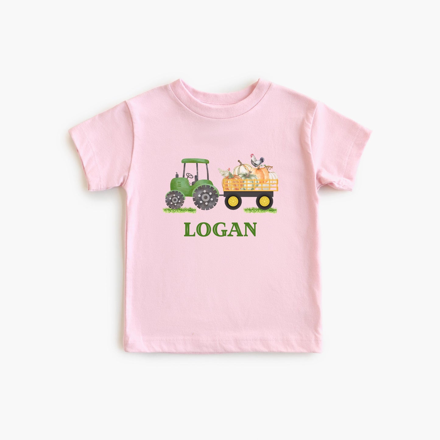 Personalized Pumpkin Tractor Kids Shirt: Custom Fall Pumpkin Patch Tee