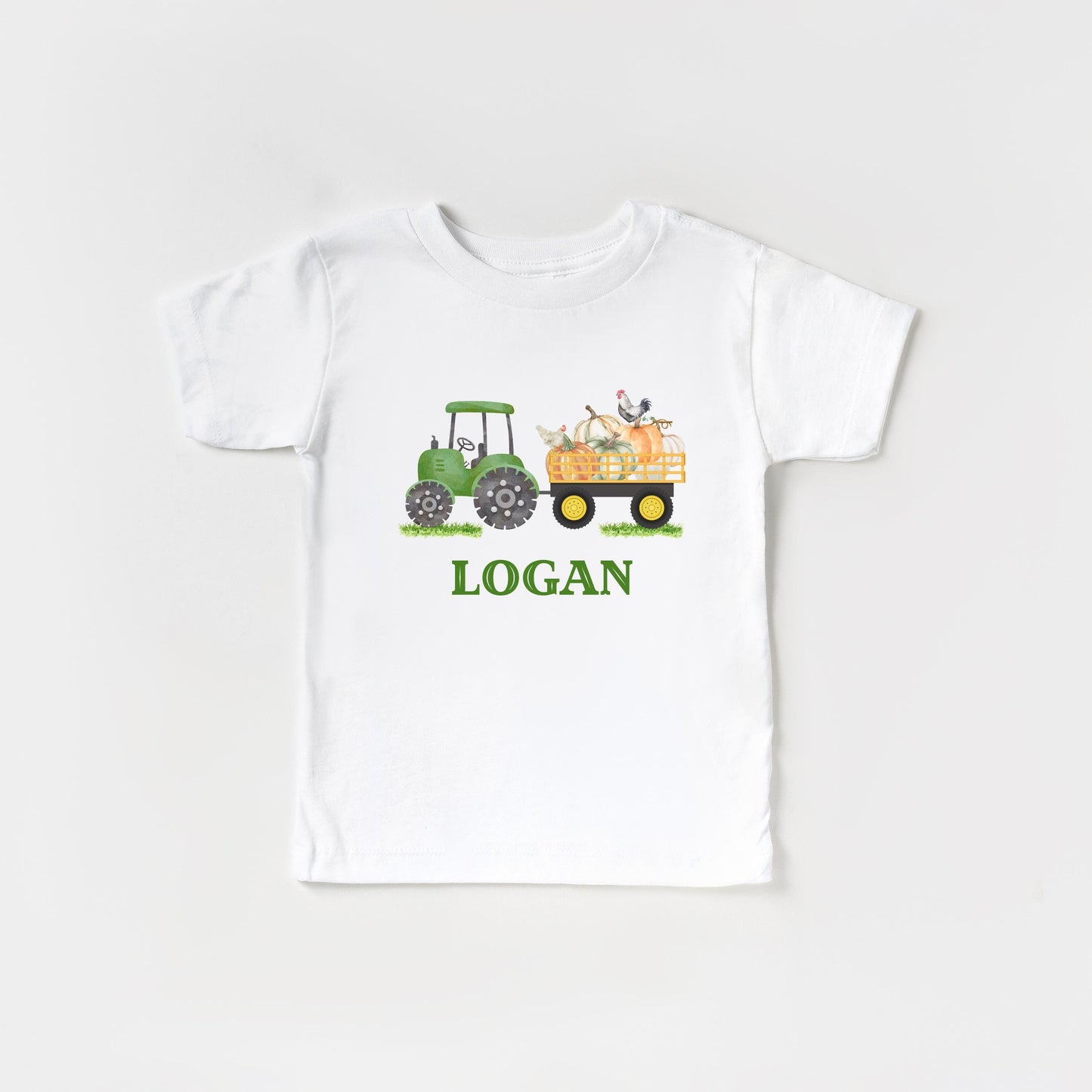 Personalized Pumpkin Tractor Kids Shirt: Custom Fall Pumpkin Patch Tee