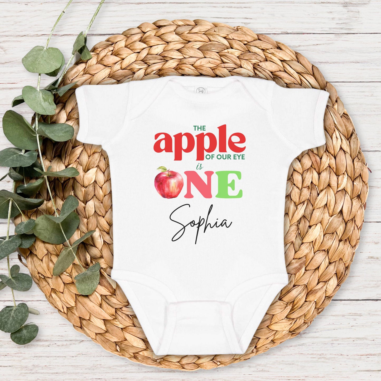 Personalized Apple Themed First Birthday Shirt: Custom Fall 1st Birthday Party Outfit