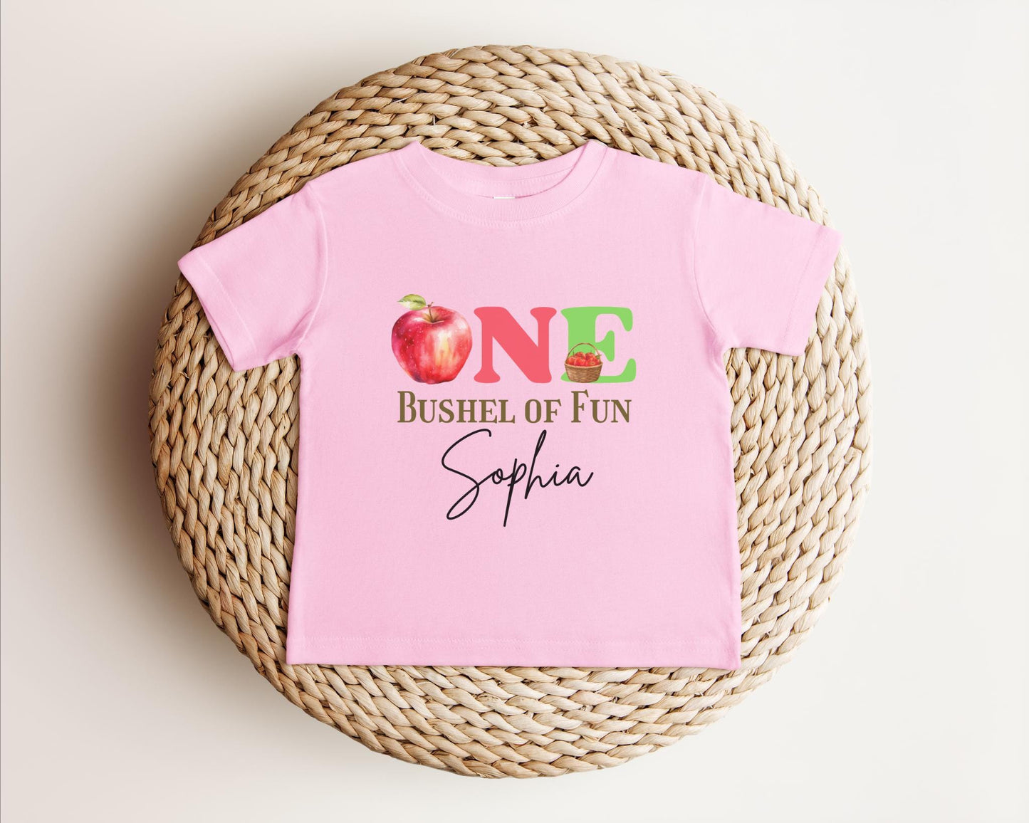 Personalized Apple Themed First Birthday Shirt: Custom One Bushel Of Fun 1st Fall Birthday Party Outfit