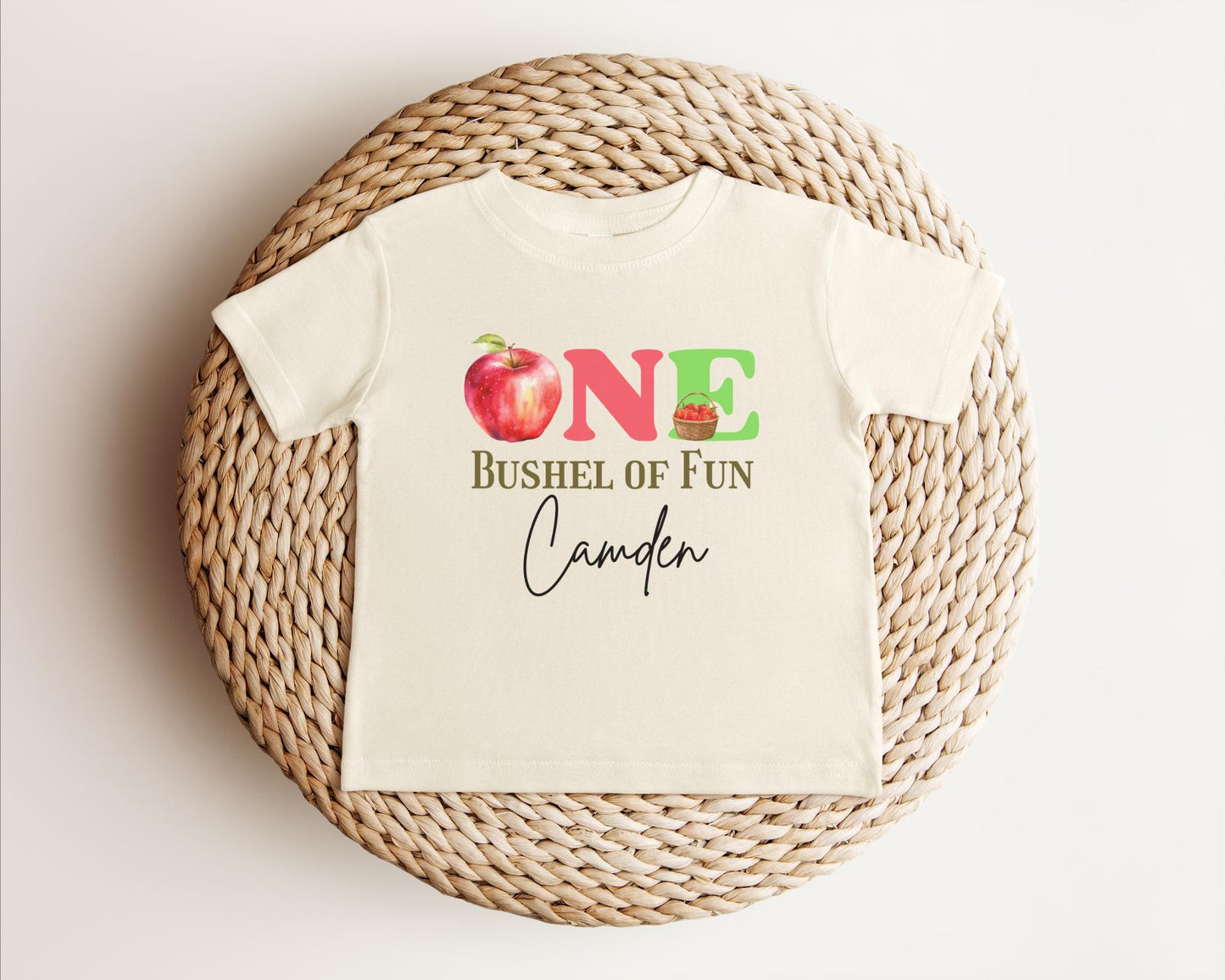 Personalized Apple Themed First Birthday Shirt: Custom One Bushel Of Fun 1st Fall Birthday Party Outfit