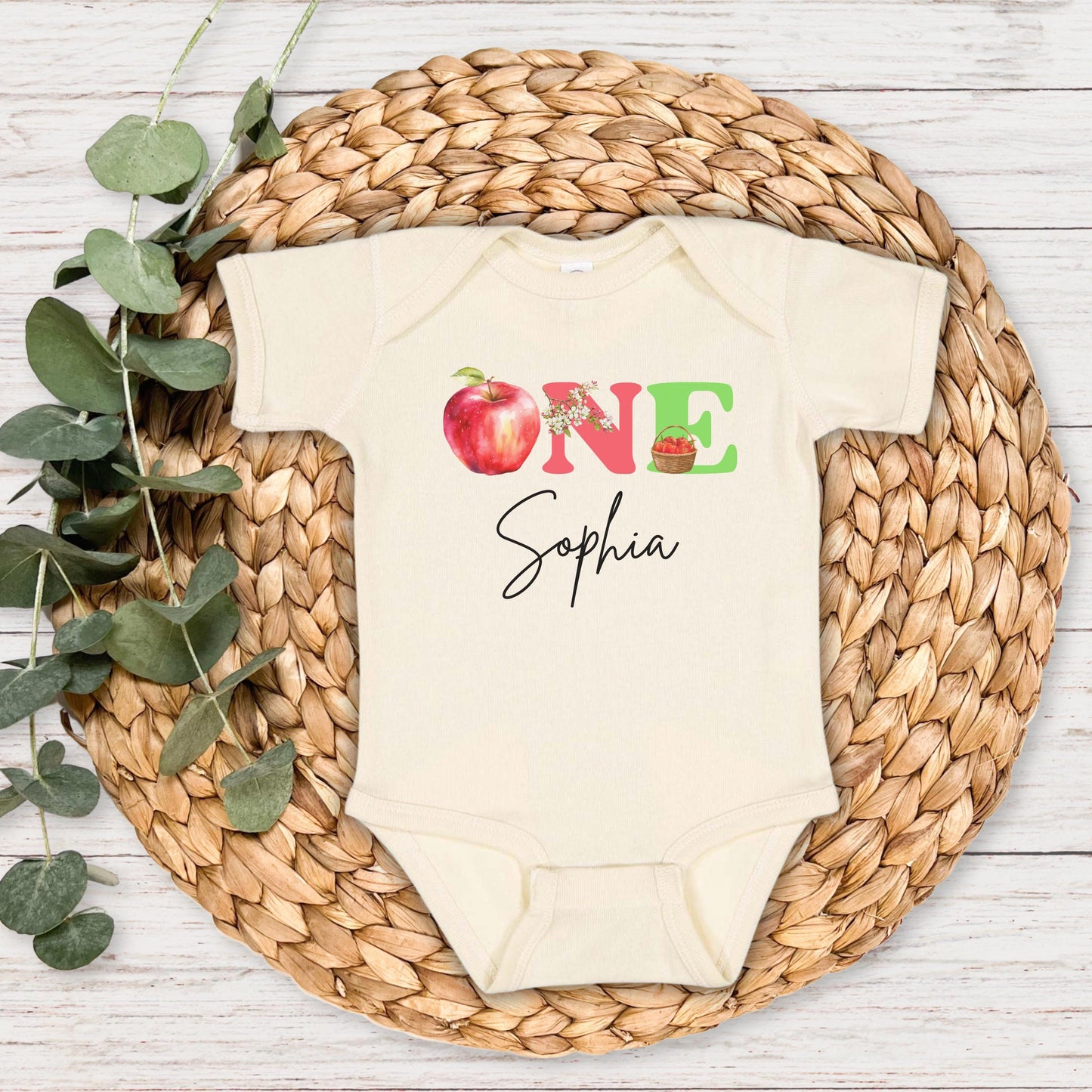 Personalized Apple First Birthday Shirt: Custom Fall 1st Birthday Party Outfit