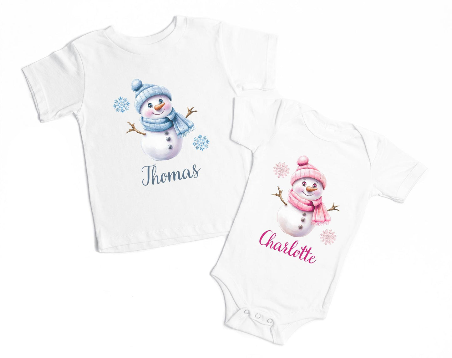 Personalized Snowman Winter Kids Shirt: Custom Christmas Party Outfit