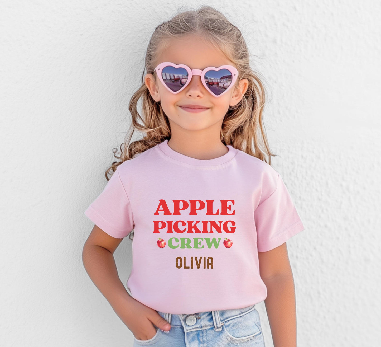 Personalized Apple Picking Crew Shirt: Custom Fall Orchard Family Tee