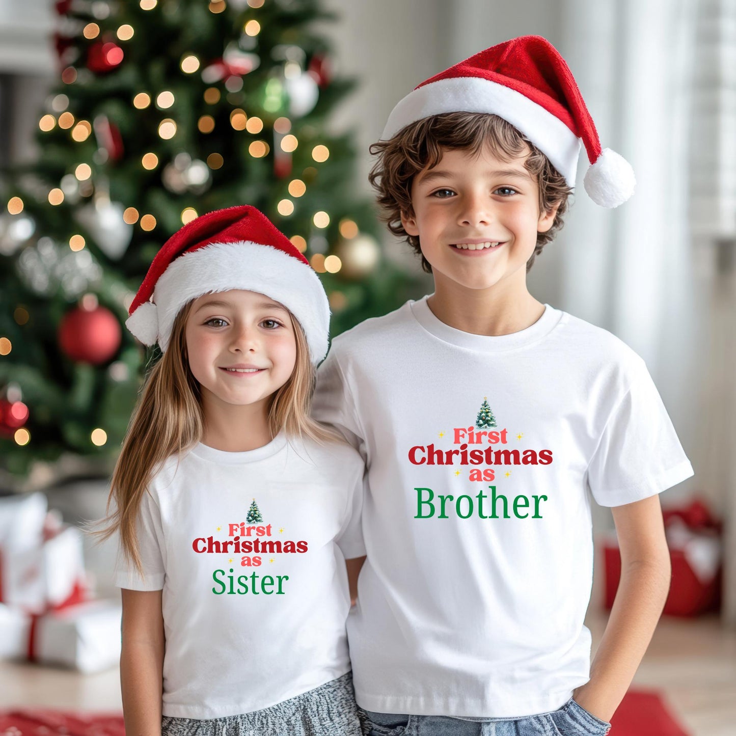 First Christmas as Family Shirt: Personalized Family Matching Outfit for Holidays